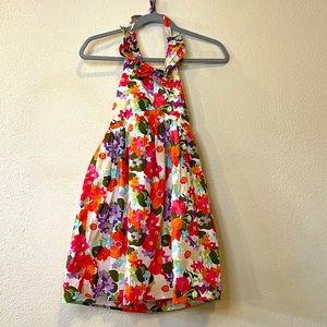 Gymboree Girls Multicolor Floral Summer Halter Dress 100% Cotton Size 9